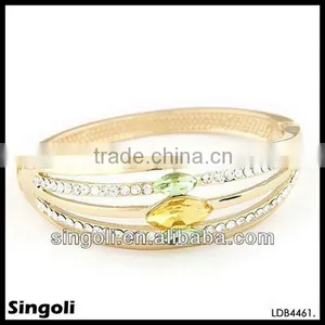 Sophisticated Metal Crafte One Direction Mutil-layers Gold Bangle Clear Crystal Bracelet Hyaline Magnetic Gemstone Bracelet thumbnail-1