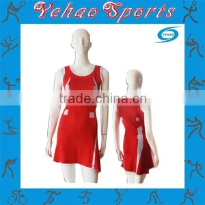 Red Color Custom Made Netball Dress Fit Slim Style thumbnail-1