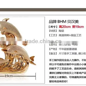 2016 Wholesale Ceramic Gold-plated Dolphin Luxury Home Decor thumbnail-3
