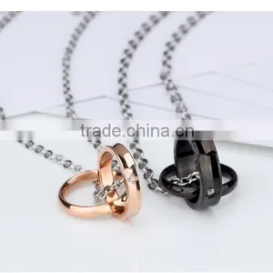 Rose Gold IP Plating Stainless Steel 316L Pendant With Ring thumbnail-6