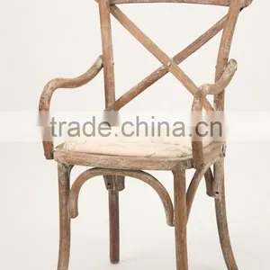 Dining Room Furniture Type Dust Paint Cross Back Dining Chair/Antique WoodenArmchair(CH-528-OAK) thumbnail-3