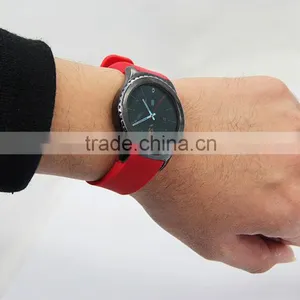 Red Smart Watch Bracelet Silicon Watch Band /Leather Strap Wristband For SAMSUNG GEAR S R750 thumbnail-5
