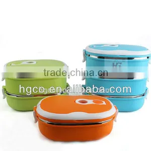 Square Insulation Stackable Stainless Steel and Plastic Lunch Box thumbnail-1