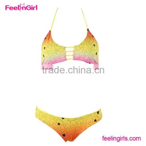 2016 Latest Gold Color Sexy Teenage Girls Swimwear thumbnail-2