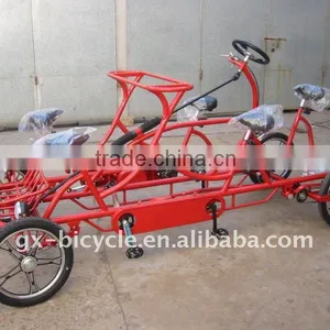 Red Four Wheels Surrey Bicycle thumbnail-1