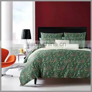 Cotton Reactive Printed Bedding Sets and Comforter Cover/ Green Base With Dense Flowers Printing Duvet Cover and Pillow Covers thumbnail-1