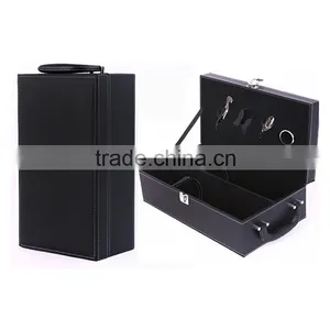 Luxury PU Leather Wine Gift Box Set With Foam Insert thumbnail-5