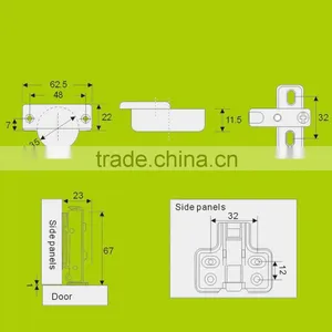 Stainless Steel Half-overlay Cabinet Soft Closing Hydraulic Conceal Hinges(HH1512) thumbnail-4
