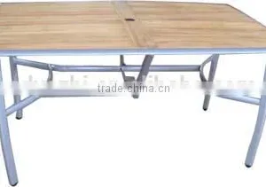 Aluminum Frame Powder Coated Outdoor Furniture Sling Table With Teak thumbnail-5