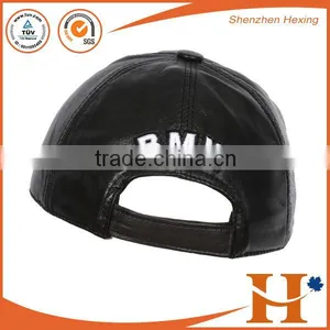 PU Leather Promotional Baseball Cap Adjustable Strap 6 Panel Flat Brim Hat and Cap With Patch Label Promotion thumbnail-2