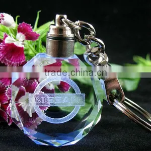 3D Laser Engraving Crystal Led Light Keychain for Promotion Gifts thumbnail-1