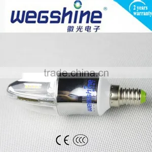 Led Electroplating Candle Lights 3W Led Bulb Lamp Light for Room Wholesale Price thumbnail-1