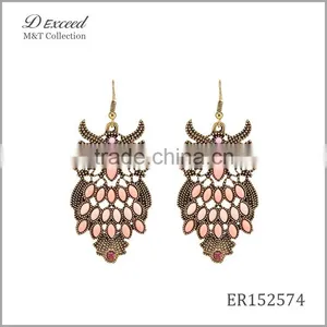 2016 Fashion Designs Women's Vintage Jewellery Earrings Bohemian Style Owl Gold/Silver Plating Drop Earrings thumbnail-5