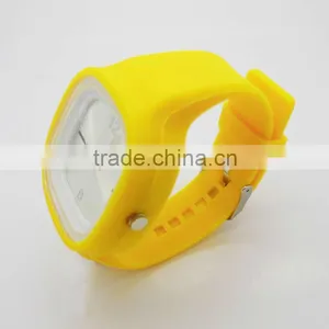 Popular Yellow Silicone Square Jelly Watch thumbnail-1