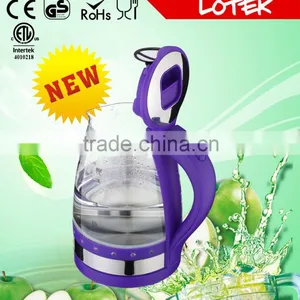 Colorful Blue Led Light Ring Pyrex Glass Electric Kettle 1.7L thumbnail-5