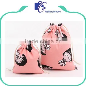 Print Cotton Drawstring Bags for Teenagers thumbnail-1