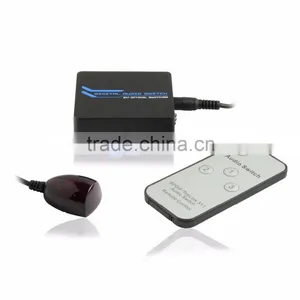 Made in China SPDIF/TOSLINK Digital Optical Audio 3x1 Switcher for av Amplifier With IR Remote thumbnail-1