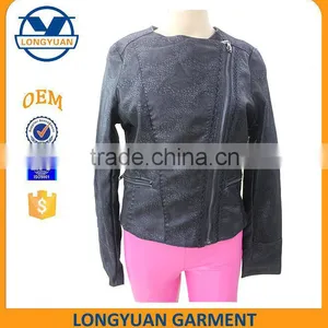Low Price Breathable Casual Outdoor Wear New Fashion PU Leather Winter Jacket for Woman thumbnail-1