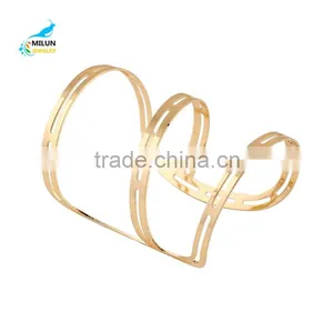Newest Fashion Golden Metal Cuff Bangles 2016 Bracelet Jewelry thumbnail-1