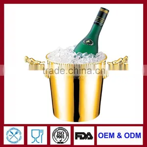 Gold Plated Champagne Bucket Silver Ice Chiller Silver Champagne Bucket Cooler for Bar Stainless Wine Bucket thumbnail-1