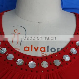 Round Neck With Beads Ladies Tops Latest Design thumbnail-3