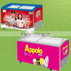 200L-650L Commercial Flat Glass Chest Showcase for Ice Cream thumbnail-1