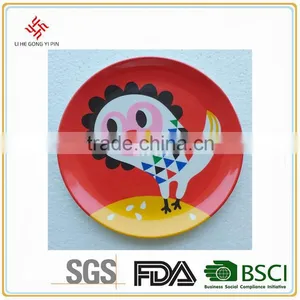 Plastic Melamine Round Plate Dinner/Fruit Plate Owl Printing thumbnail-3