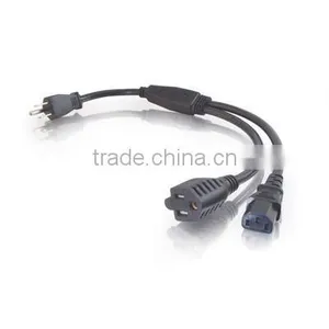 High Quality 125V 10A 16AWG US AC Power Cord NEMA 5-15P to NEMA 5-15R and IEC C13 thumbnail-1