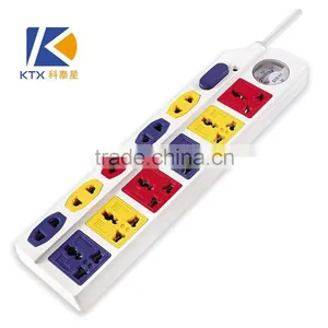 11 Ways Universal Multiple Electric Color Power Strip With Voltmeter thumbnail-1