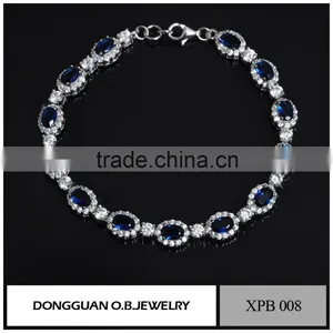 Chain Link Bracelet Wholesale Handmade Jewelry Natural Stones /Silver Gemstone Bracelet thumbnail-1