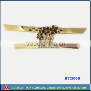Gold Plating Flower Shape TPU Shoe Strap Vamp Accessory HT2036B thumbnail-1