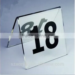 V-shape Acrylic Table Number Stand Holder for Restaurant Hotel thumbnail-1