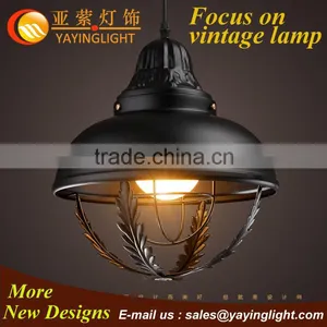 American Country Style Vintage Iron Drop Light, Popular Cast Iron Pendant Lighting, E27 Simple Pendant Living Room Lamp thumbnail-1