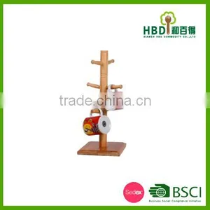 Wooden/ Bamboo Mug Tree Holder With Coasters /bamboo Cup Holder thumbnail-3