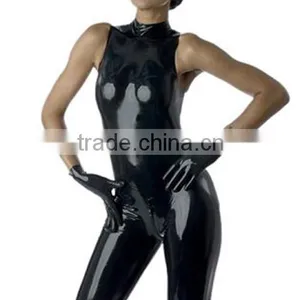 Sexy Sleeveless Zipper Catwoman Latex Catsuit for Adult Plus Size Hot Sale thumbnail-2