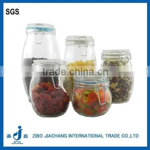 500ml Clear Airtight Glass Jar With Glass Lid Metal Clip thumbnail-1