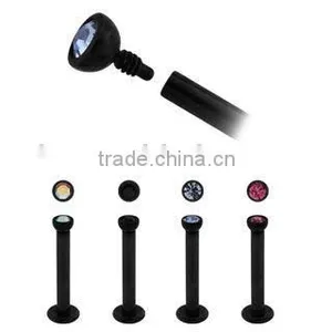 Free Sample Body Jewelry Internally Stainless Steel Labret Ring thumbnail-1