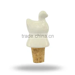 Ceramic White Duck Bottle Wine Stopper thumbnail-1