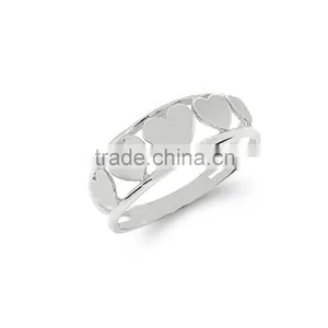 Fashionable 304 Stainless Steel Heart Shaped Ring Designs for Girls thumbnail-2