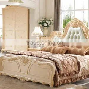 Latest China Wholesale Classic Chinese Wood Hand Carved French Bed thumbnail-1