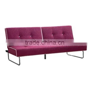 Living Room or Hotel Use Simple Style Fabric Purple Folding Sofa Bed With Metal Leg thumbnail-2