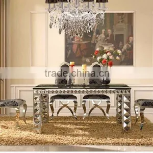 Modern Royal Marble Stainless Steel Dining Table Design for Banquet Hall thumbnail-5