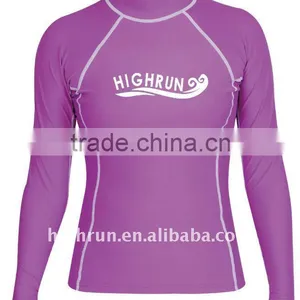 Ladies' Long Sleeve Purple Sun Protection UPF50+ Rash Vest thumbnail-1