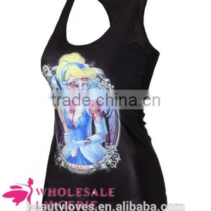 Casual Women Black Tank Tops, Summer Vests for Women thumbnail-2