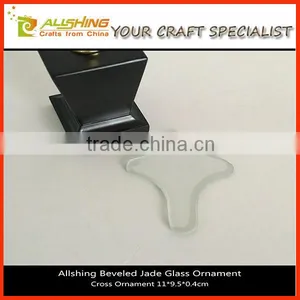 Whoesale Jade Glass Hanging Cross Ornaments For Christmas Decoration thumbnail-1