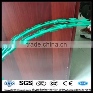 Border Security System China High Quality Plastic Coating Concertina Razor Wire thumbnail-1