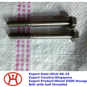 Monel K500 Hexagon Bolt With Half Threaded thumbnail-1