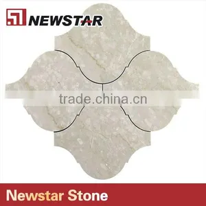 Newstar Crema Beige Arabesque Marble Lantern Brown Stone Tile Backsplash thumbnail-5