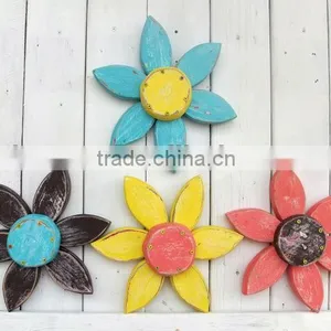 Rustic Wooden Flower Wall Art Summer Decor thumbnail-5