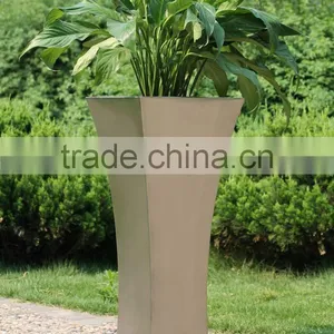 FO-9009 Tapered Square Stainless Steel Flower Pots thumbnail-1